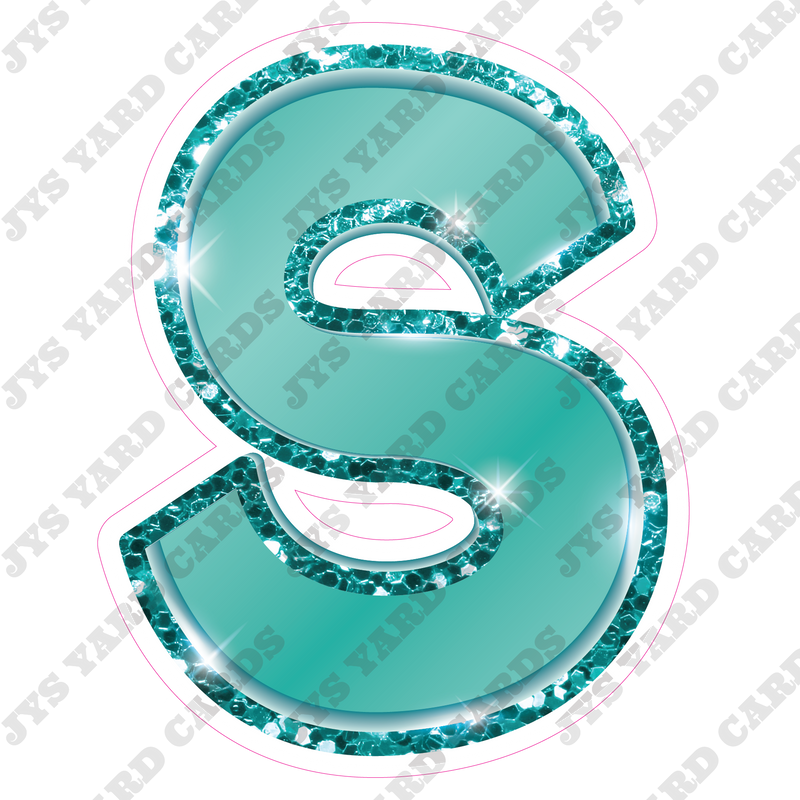 Single Letters: 18” Bouncy Metallic Teal - Yard Card Signs by JYS International