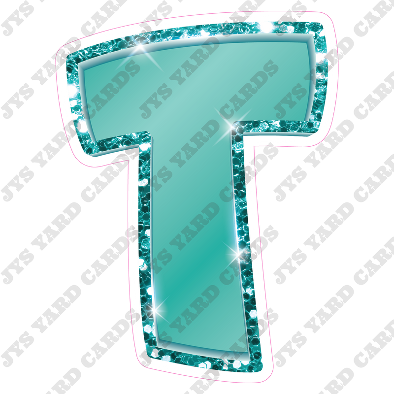 Single Letters: 18” Bouncy Metallic Teal - Yard Card Signs by JYS International