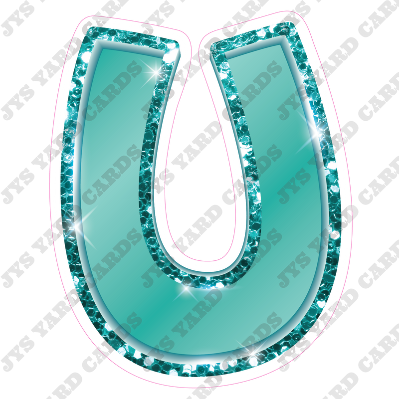 Single Letters: 18” Bouncy Metallic Teal - Yard Card Signs by JYS International