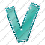 Single Letters: 18” Bouncy Metallic Teal - Yard Card Signs by JYS International