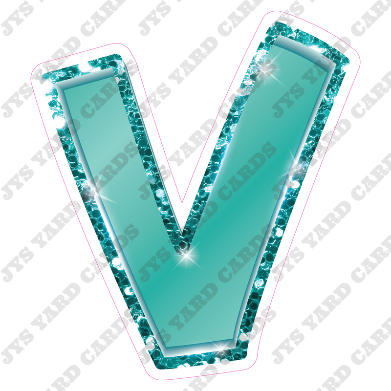 Single Letters: 18” Bouncy Metallic Teal - Yard Card Signs by JYS International