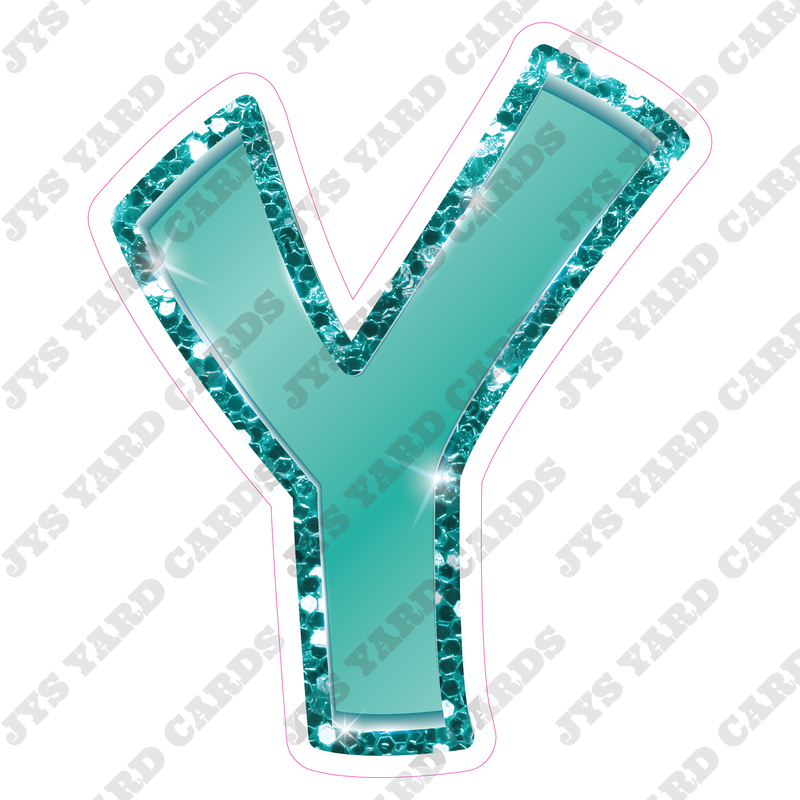 Single Letters: 18” Bouncy Metallic Teal - Yard Card Signs by JYS International