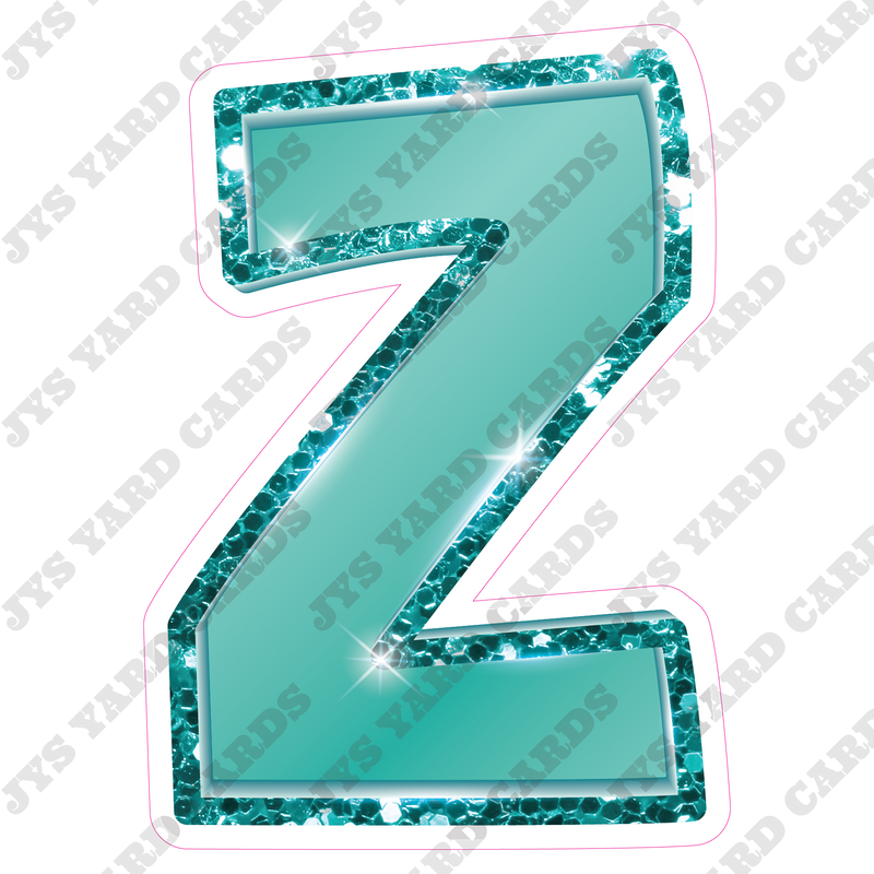 Single Letters: 23” Bouncy Metallic Teal - Yard Card Signs by JYS International