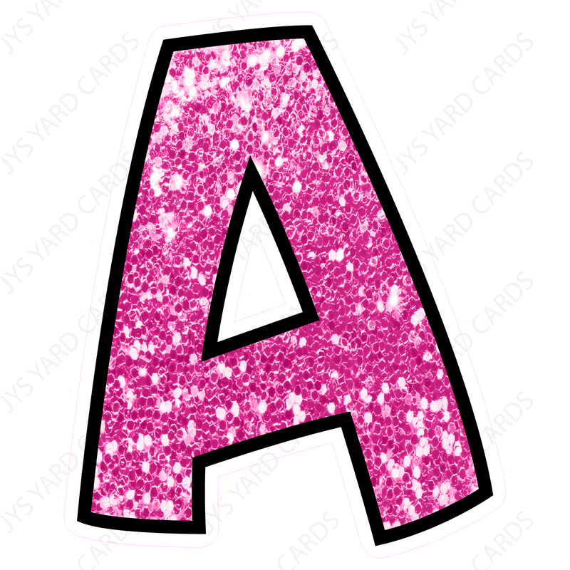 Single Letters: 12” Bouncy Glitter Pink - Yard Card Signs by JYS International