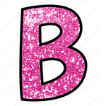 Single Letters: 18” Bouncy Glitter Pink - Yard Card Signs by JYS International