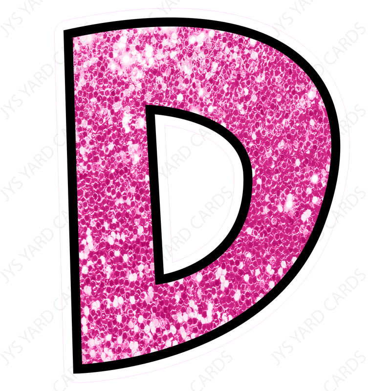 Single Letters: 12” Bouncy Glitter Pink - Yard Card Signs by JYS International