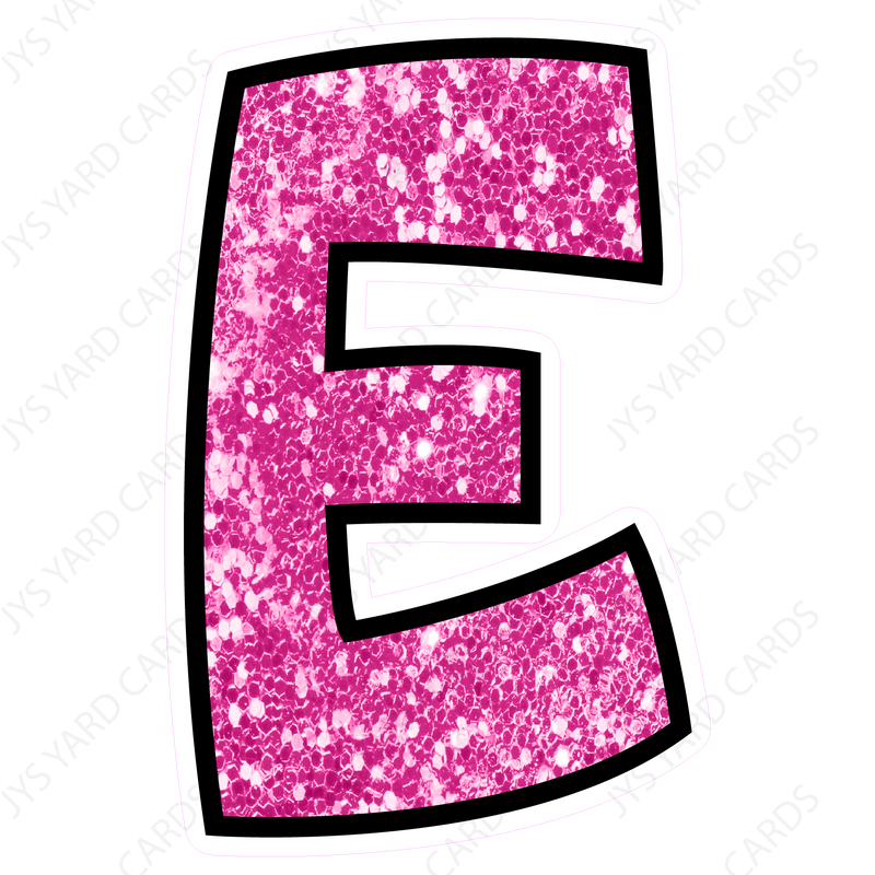 Single Letters: 18” Bouncy Glitter Pink - Yard Card Signs by JYS International