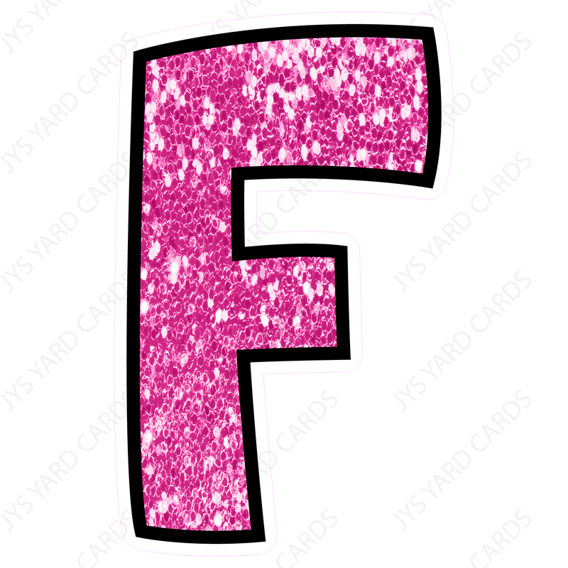 Single Letters: 23” Bouncy Glitter Pink - Yard Card Signs by JYS International