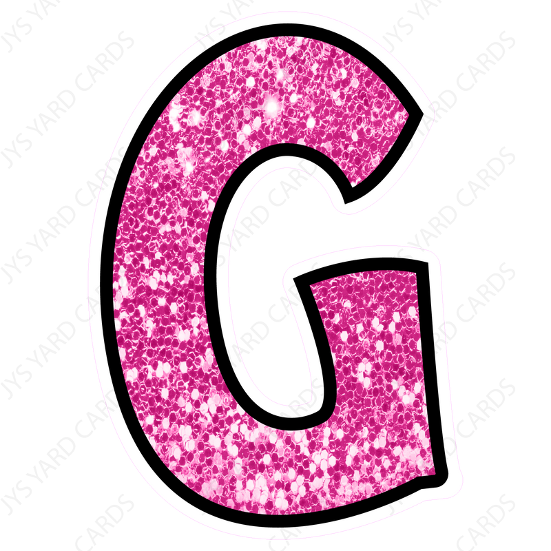 Single Letters: 23” Bouncy Glitter Pink - Yard Card Signs by JYS International