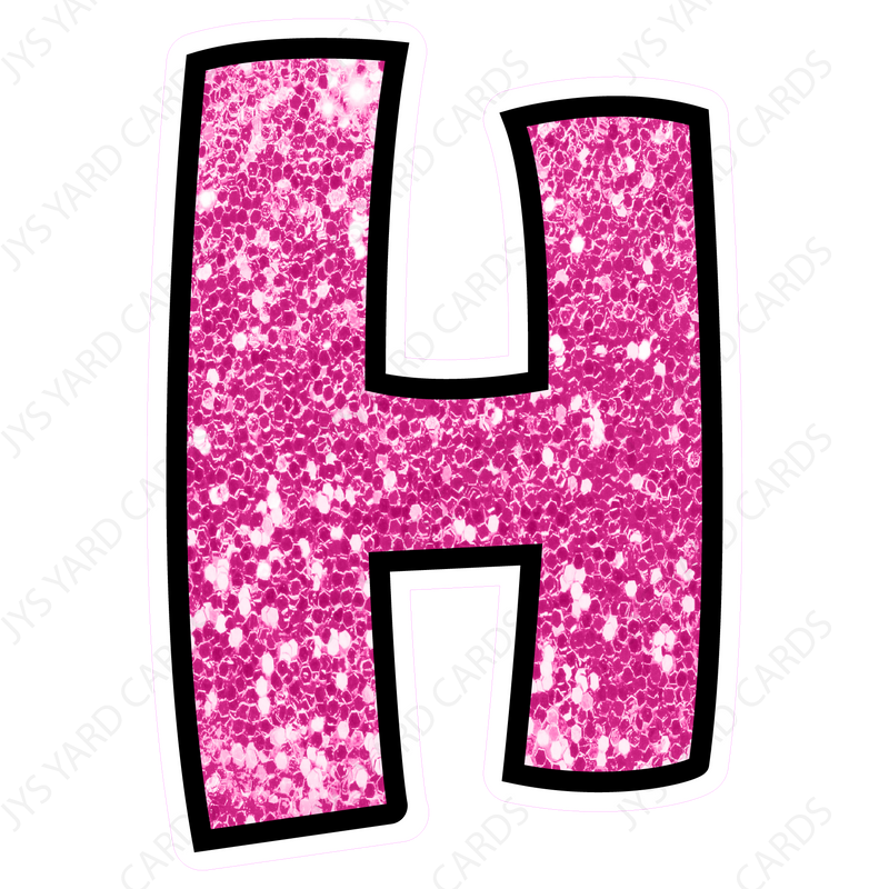 Single Letters: 18” Bouncy Glitter Pink - Yard Card Signs by JYS International