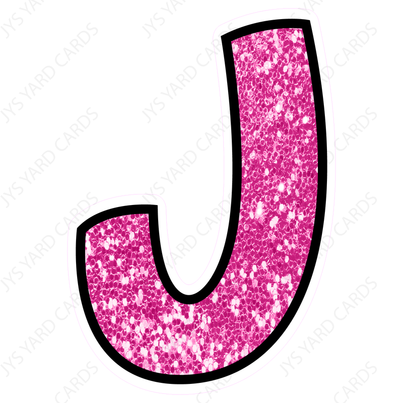 Single Letters: 23” Bouncy Glitter Pink - Yard Card Signs by JYS International