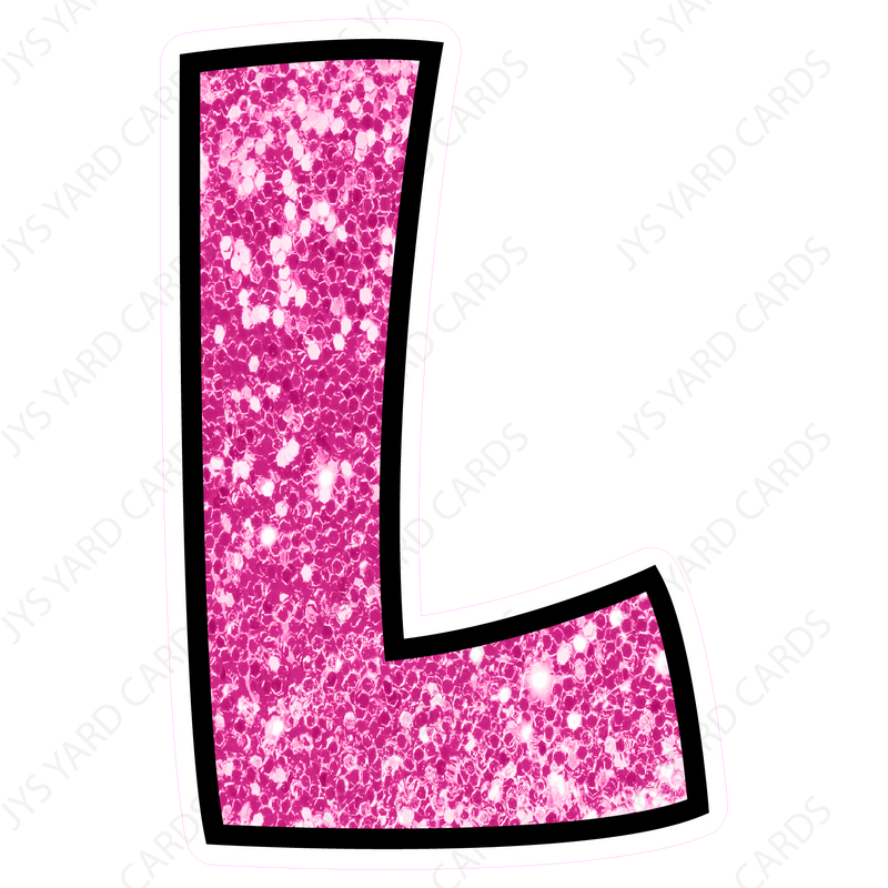 Single Letters: 18” Bouncy Glitter Pink - Yard Card Signs by JYS International