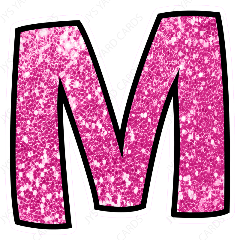 Single Letters: 23” Bouncy Glitter Pink - Yard Card Signs by JYS International