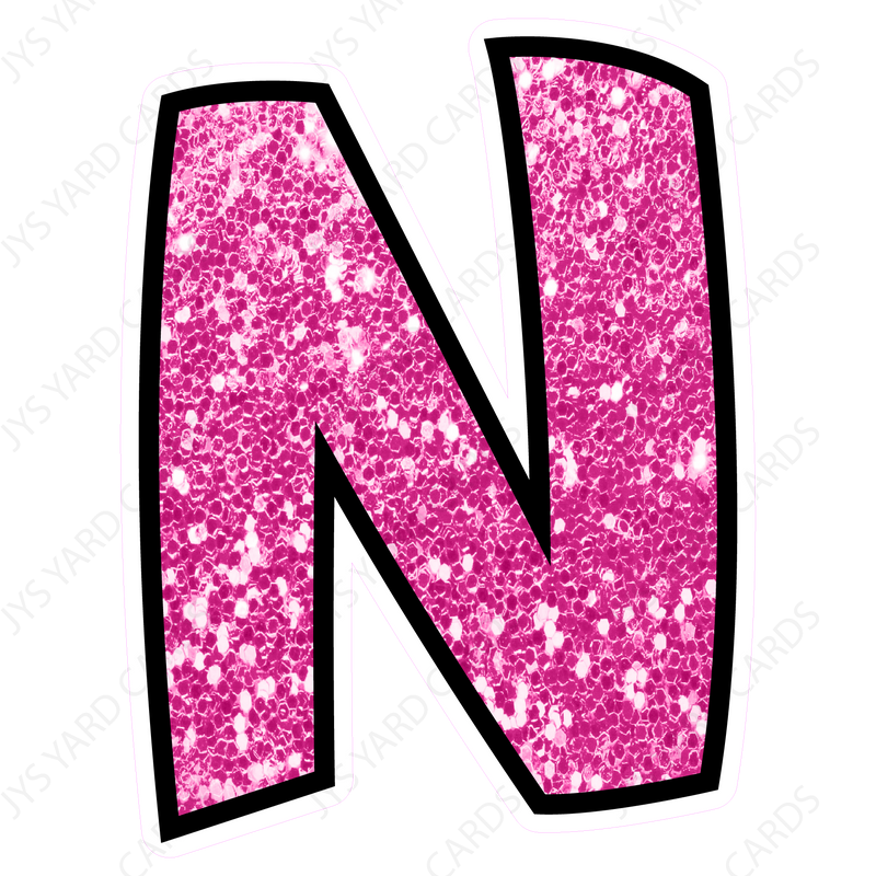 Single Letters: 23” Bouncy Glitter Pink - Yard Card Signs by JYS International