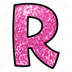 Single Letters: 18” Bouncy Glitter Pink - Yard Card Signs by JYS International