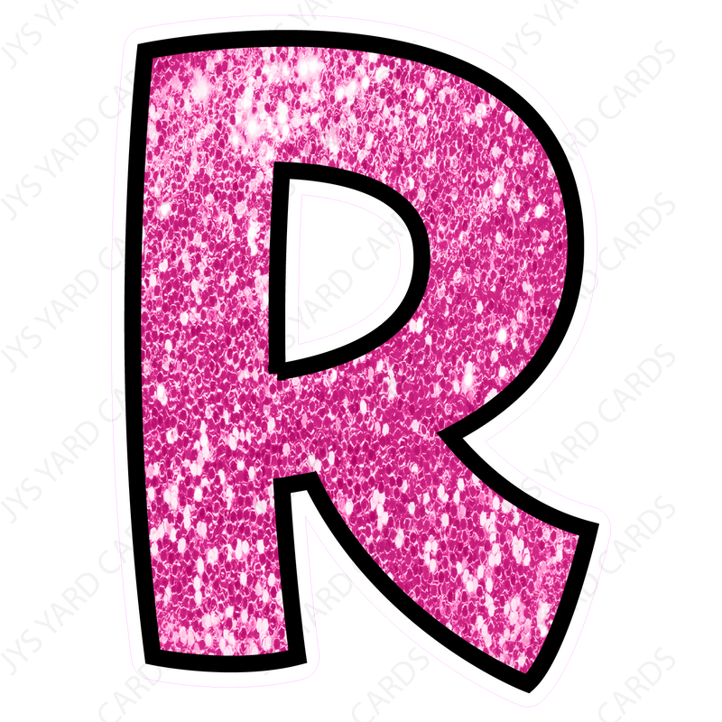 Single Letters: 18” Bouncy Glitter Pink - Yard Card Signs by JYS International