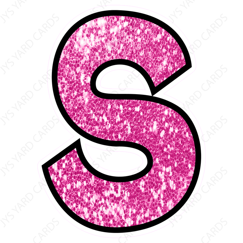 Single Letters: 23” Bouncy Glitter Pink - Yard Card Signs by JYS International