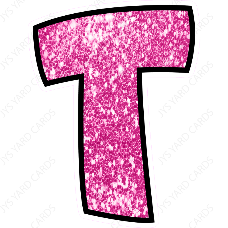 Single Letters: 12” Bouncy Glitter Pink - Yard Card Signs by JYS International