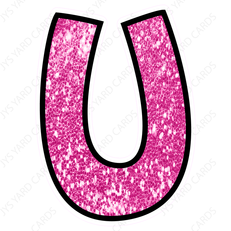 Single Letters: 12” Bouncy Glitter Pink - Yard Card Signs by JYS International