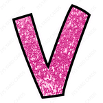 Single Letters: 18” Bouncy Glitter Pink - Yard Card Signs by JYS International