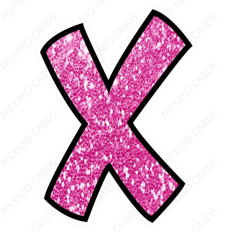 Single Letters: 18” Bouncy Glitter Pink - Yard Card Signs by JYS International