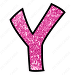 Single Letters: 18” Bouncy Glitter Pink - Yard Card Signs by JYS International