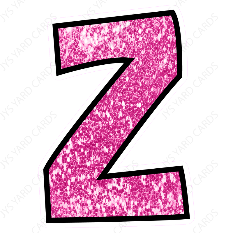 Single Letters: 18” Bouncy Glitter Pink - Yard Card Signs by JYS International