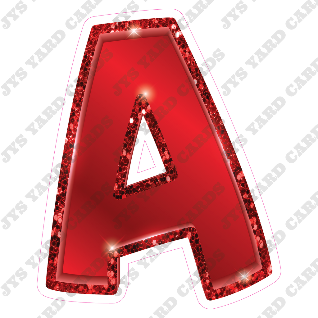 Single Letters: 12” Bouncy Metallic Red - Yard Card Signs by JYS International