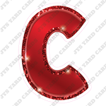 Single Letters: 12” Bouncy Metallic Red - Yard Card Signs by JYS International