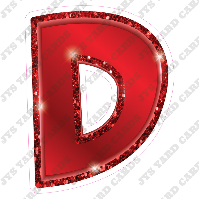 Single Letters: 23” Bouncy Metallic Red - Yard Card Signs by JYS International