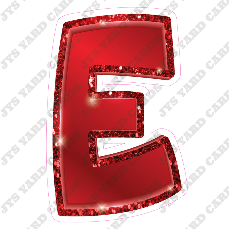 Single Letters: 12” Bouncy Metallic Red - Yard Card Signs by JYS International