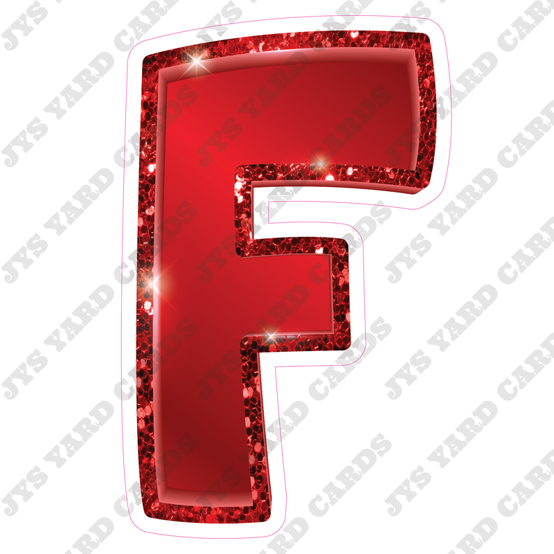 Single Letters: 18” Bouncy Metallic Red - Yard Card Signs by JYS International