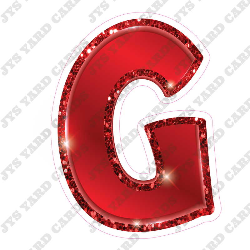 Single Letters: 23” Bouncy Metallic Red - Yard Card Signs by JYS International