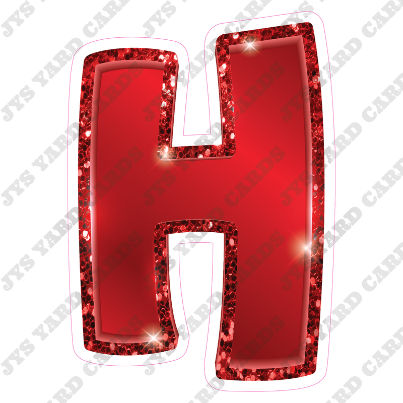 Single Letters: 23” Bouncy Metallic Red - Yard Card Signs by JYS International