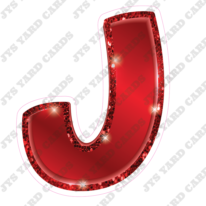 Single Letters: 23” Bouncy Metallic Red - Yard Card Signs by JYS International