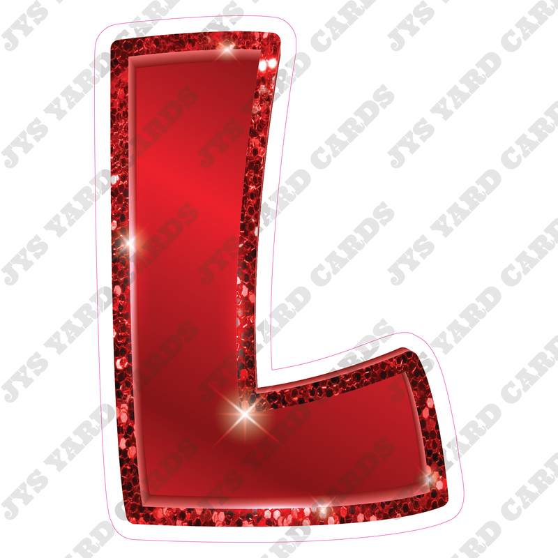 Single Letters: 12” Bouncy Metallic Red - Yard Card Signs by JYS International