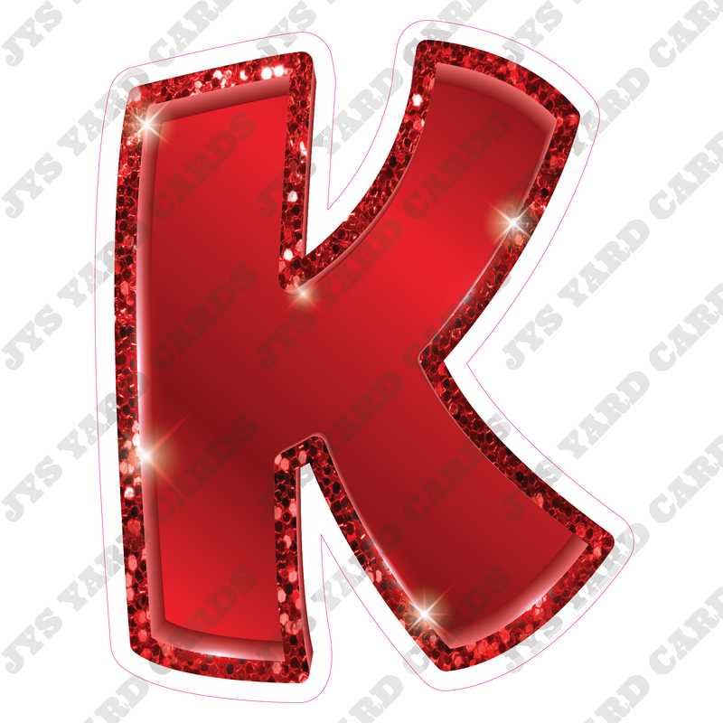 Single Letters: 18” Bouncy Metallic Red - Yard Card Signs by JYS International