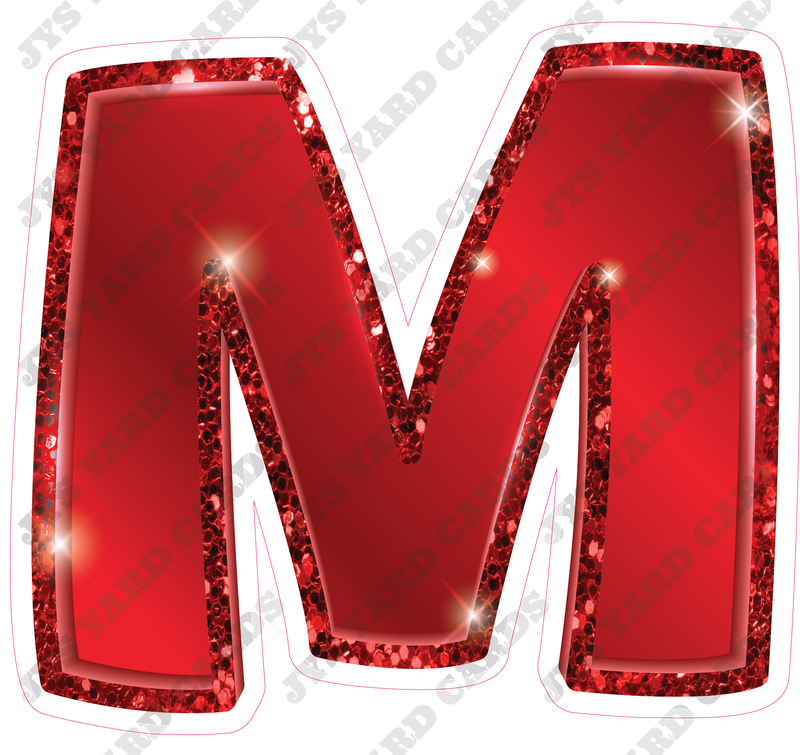 Single Letters: 12” Bouncy Metallic Red - Yard Card Signs by JYS International