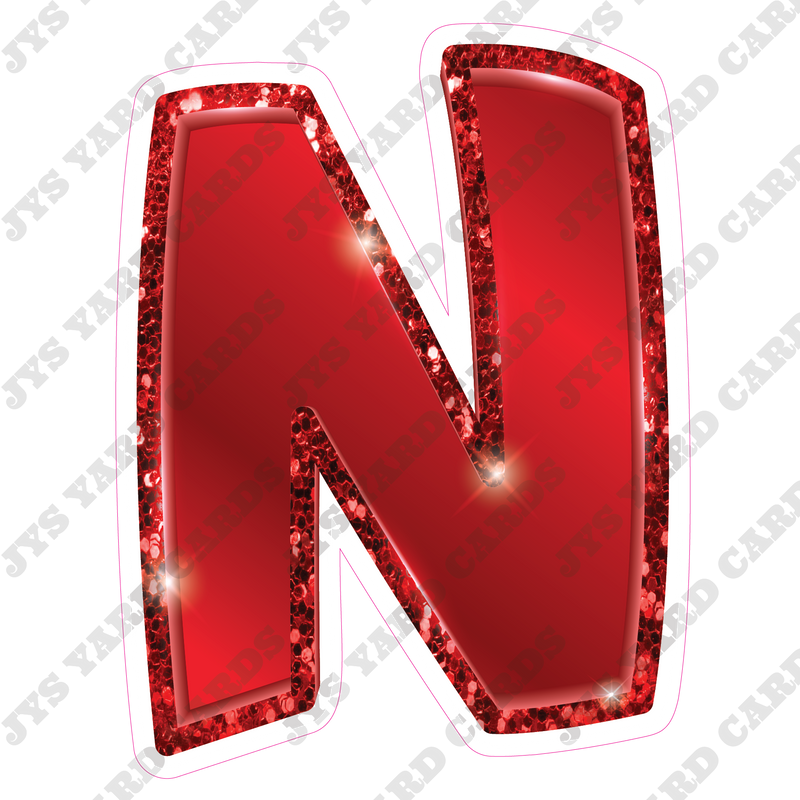 Single Letters: 23” Bouncy Metallic Red - Yard Card Signs by JYS International