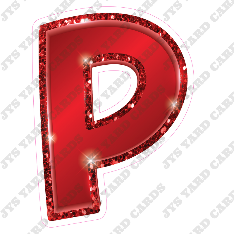 Single Letters: 23” Bouncy Metallic Red - Yard Card Signs by JYS International