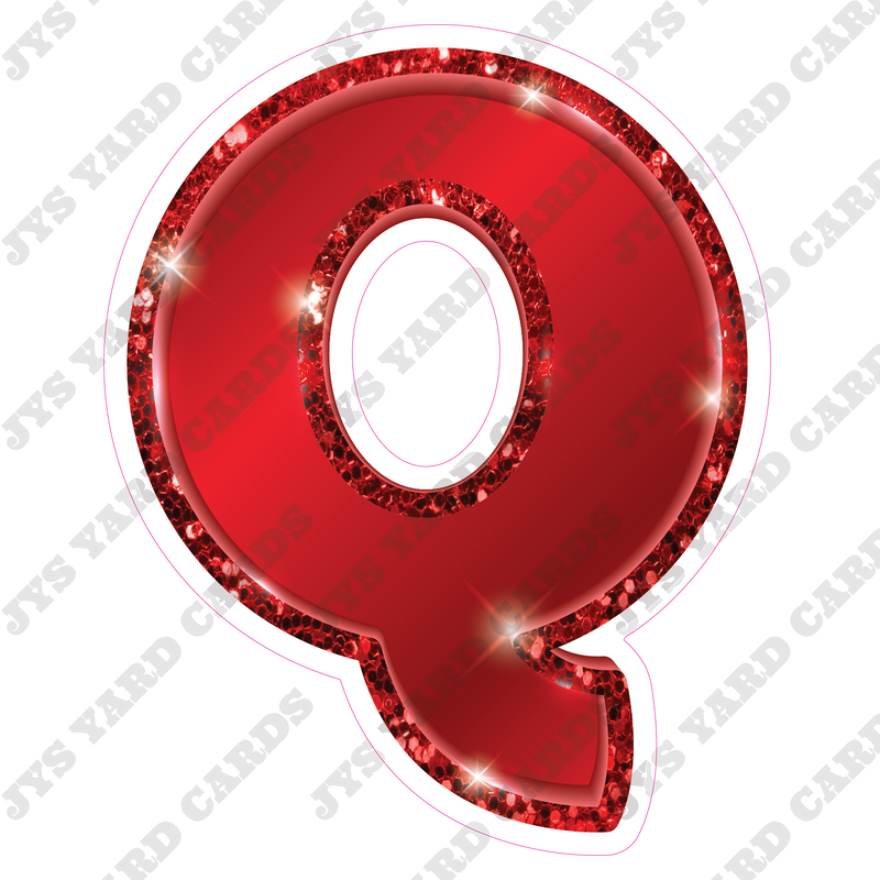 Single Letters: 12” Bouncy Metallic Red - Yard Card Signs by JYS International