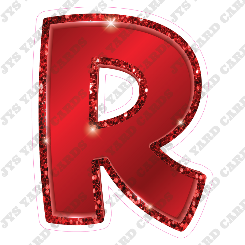 Single Letters: 23” Bouncy Metallic Red - Yard Card Signs by JYS International