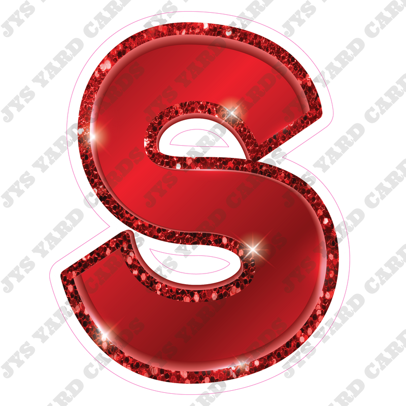 Single Letters: 23” Bouncy Metallic Red - Yard Card Signs by JYS International