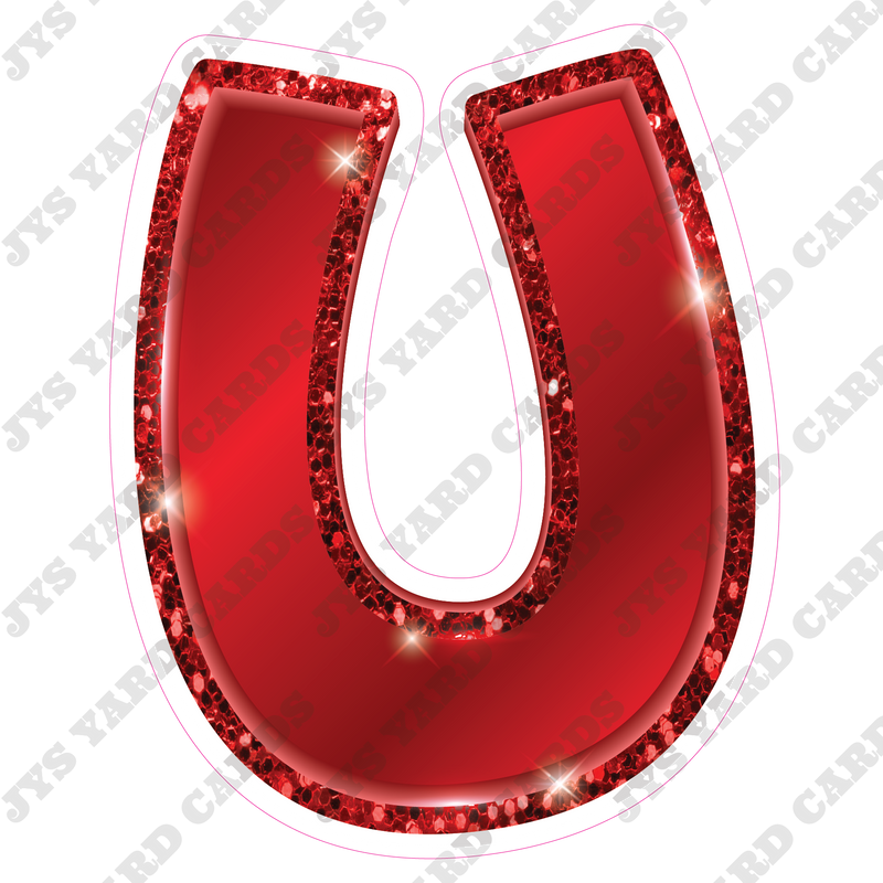 Single Letters: 23” Bouncy Metallic Red - Yard Card Signs by JYS International