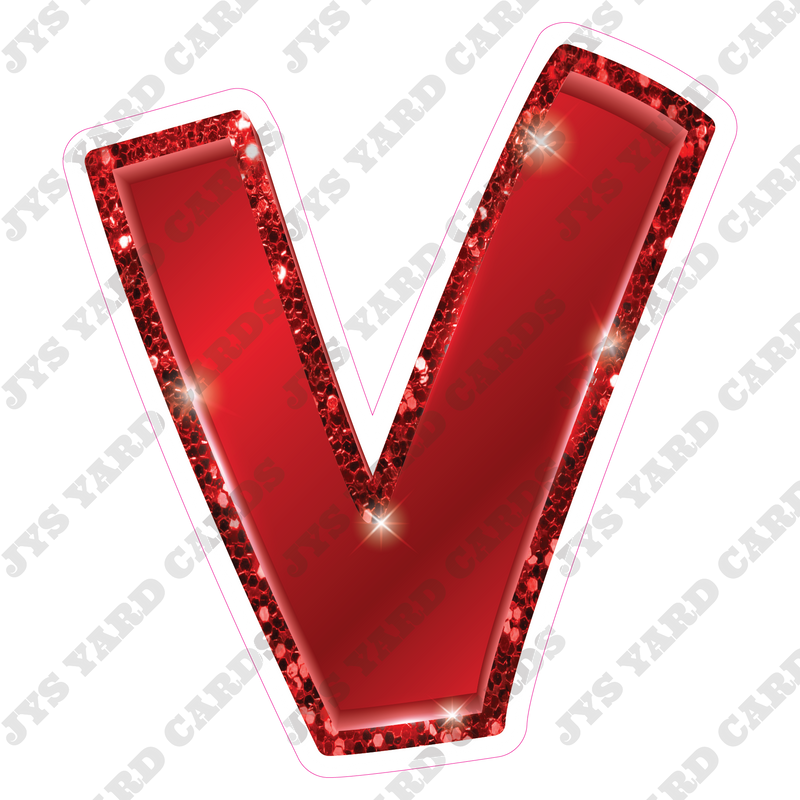 Single Letters: 18” Bouncy Metallic Red - Yard Card Signs by JYS International