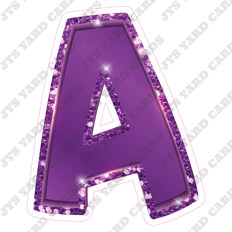 Single Letters: 23” Bouncy Metallic Purple - Yard Card Signs by JYS International