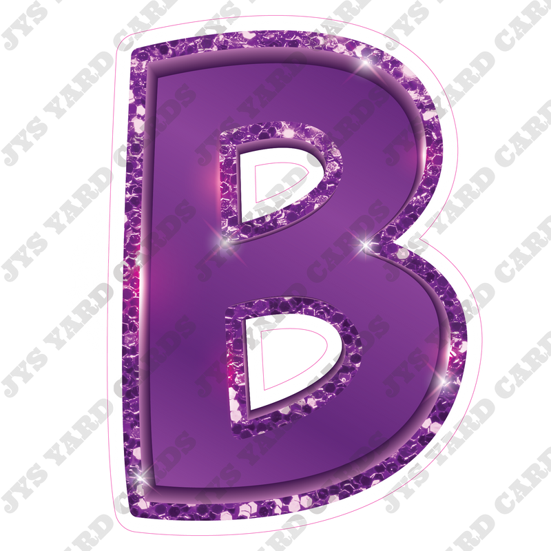 Single Letters: 23” Bouncy Metallic Purple - Yard Card Signs by JYS International