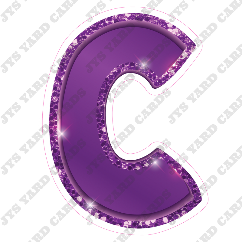 Single Letters: 23” Bouncy Metallic Purple - Yard Card Signs by JYS International