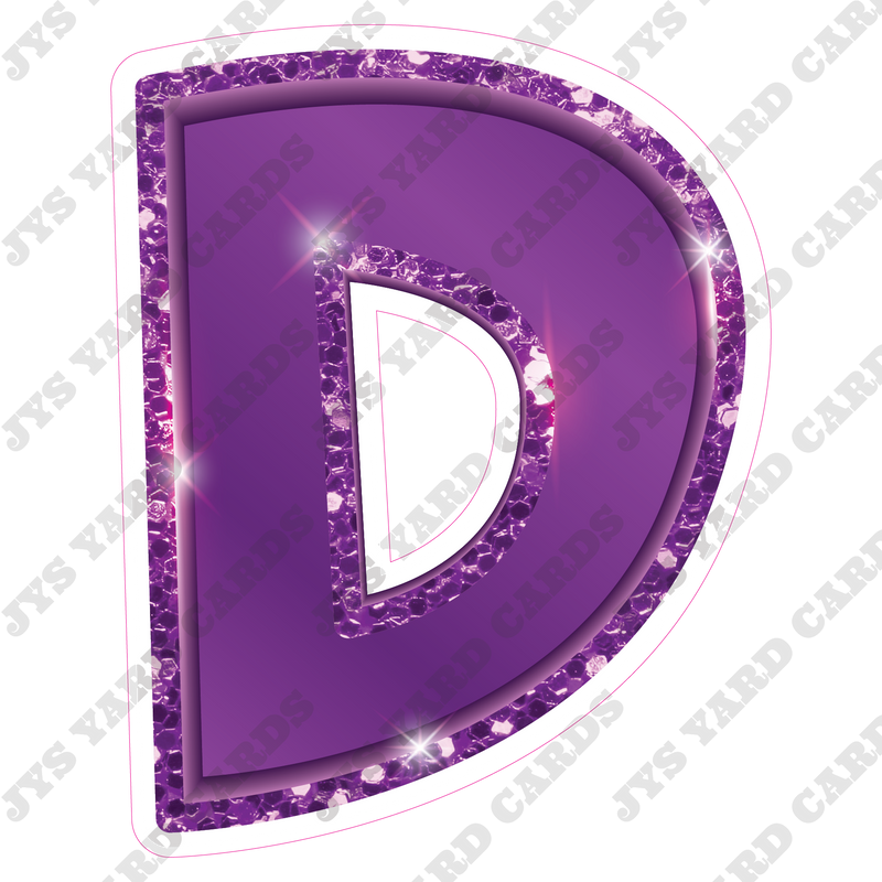 Single Letters: 18” Bouncy Metallic Purple - Yard Card Signs by JYS International