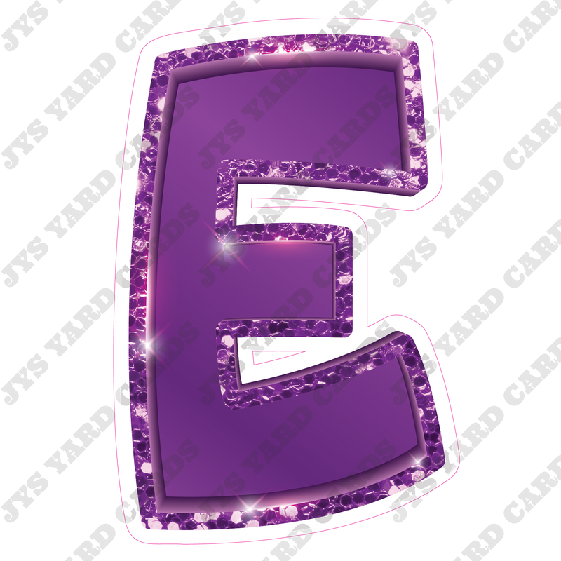 Single Letters: 18” Bouncy Metallic Purple - Yard Card Signs by JYS International